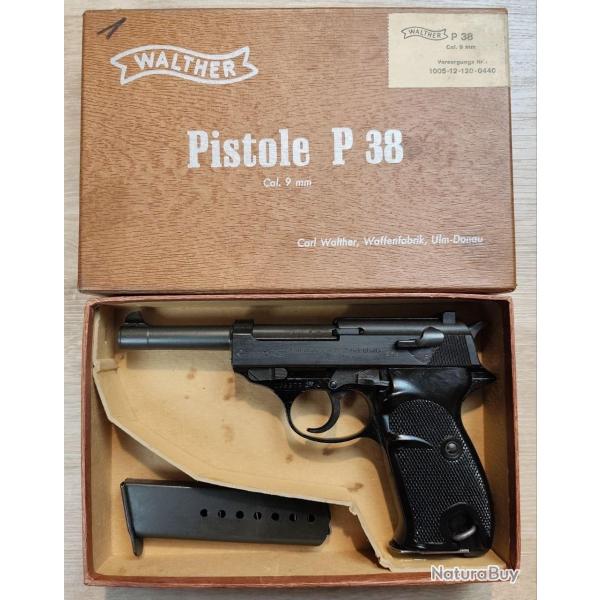 Pistolet WALTHER P38/P1 - Cal. 9x19 - Ulm/Do 1963 - Boite origine, 2 chargeurs (Occasion excellent �