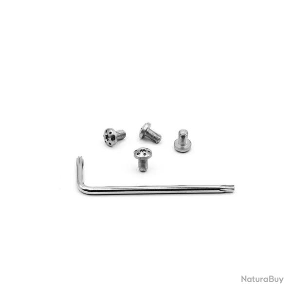 Eemann Tech Torx Grip Screws ( vis torx) for 1911 (Set of 4) - Silver