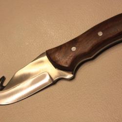 COUTEAU A D&Eacute;PECER PALISSANDRE ( Lame 8.5 cm )