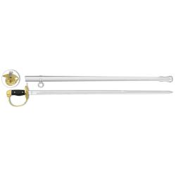 SABRE OFFICIER DORE AVEC GAINE - LAME 77.5CM