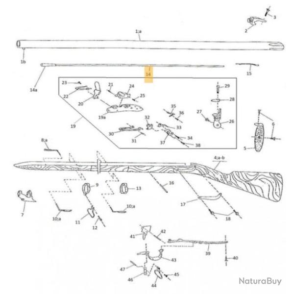 M�choire sup�rieure de chien TOP JAW AN IX RIFLE - R�f Peder. : 0800004295