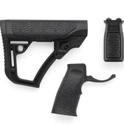 Kit crosse-grip-poign&eacute;e 3 pi&egrave;ces NOIR Buttstock, grip combo mlok blac
