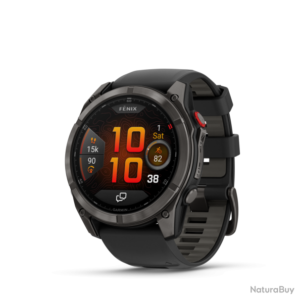 MONTRE GPS GARMIN FENIX 8 AMOLED 51 SAPHIR TITANE CARBON DLC B. NOIR