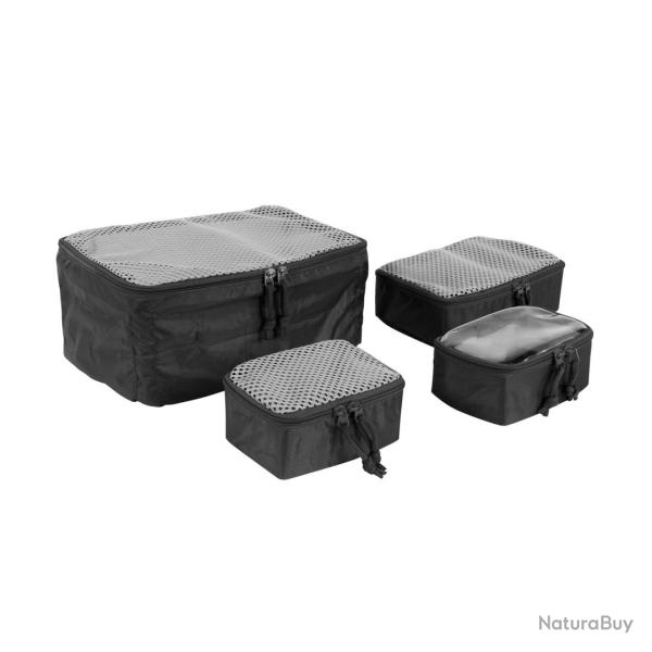 TT SET DE 4 POCHES MODULABLES - VELCRO - NOIR