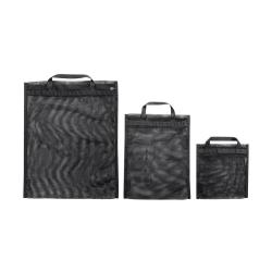 MESH POCKET SET III - ENSEMBLE 3 POCHETTES POUR BAGAGE - NOIR