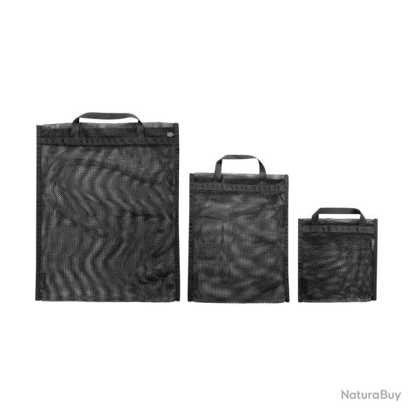MESH POCKET SET III - ENSEMBLE 3 POCHETTES POUR BAGAGE - NOIR