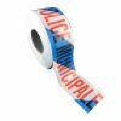 RUBALISE A CHEVRON BLEU ET BLANC + MARQUAGE POLICE MUNICIPALE - 7CMX100M (MOQ24)