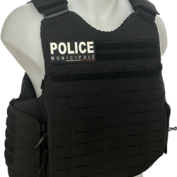 HOUSSE MOLLE TACTICAL + PORTE-PLAQUES + BOUCLES ROC - NOIRE - TAILLE A DEFINIR