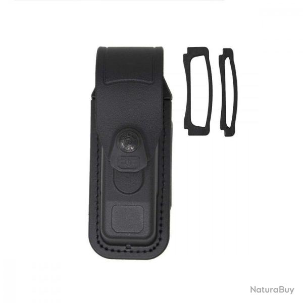 PORTE CHARGEUR PISTOLET - RABAT PRESSION - ROTATIF 180� - NOIR