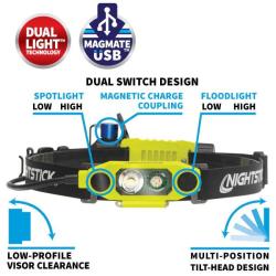 LAMPE FRONTALE ATEX DICATA DUAL LIGHT - JAUNE - RECHARGEABLE
