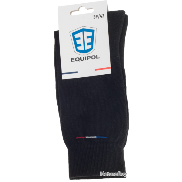 Mi-chaussette coton biologique semelle bouclette coloris noir T 39-42