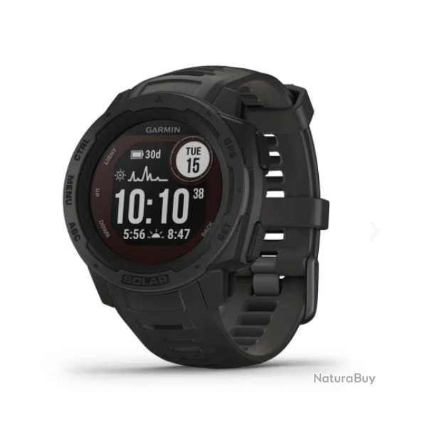 MONTRE GPS MULTI-FONCTIONS  GARMIN INSTINCT SOLAR GRISE GRAPHITE