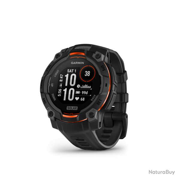 MONTRE GPS MULTI-FONCTIONS� GARMIN INSTINCT 3 SOLAR 45 NOIRE BRACELET NOIR