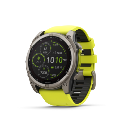 MONTRE GPS GARMIN FENIX 8 SAPHIR SOLAIRE 51 GRAPHITE B. JAUNE