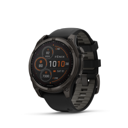 MONTRE GPS GARMIN FENIX 8 SAPHIR SOLAIRE 47 TITANE DLC B. NOIR