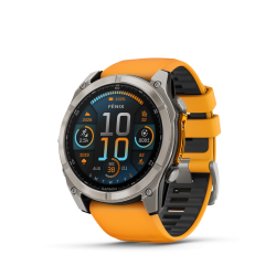 MONTRE GPS GARMIN FENIX 8 AMOLED 51 SAPHIR TITANE B. ORANGE