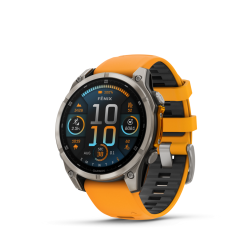 MONTRE GPS GARMIN FENIX 8 AMOLED 47 SAPHIR TITANE  B. ORANGE