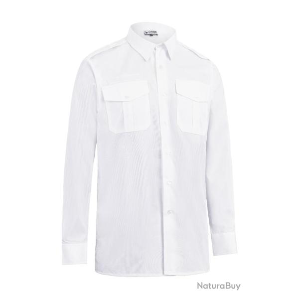 CHEMISE BLANCHE FEMME 145G MANCHES LONGUES VELCRO
