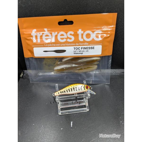 Lot436/ leurre Freres toc , toc finesse +leurre truite HW50S 6grs fish and Fishing leurre offert!