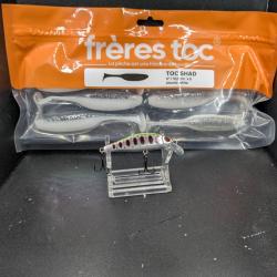 Lot437/ leurre Freres toc , toc shad +leurre truite HW50S 6grs fish and Fishing leurre offert!