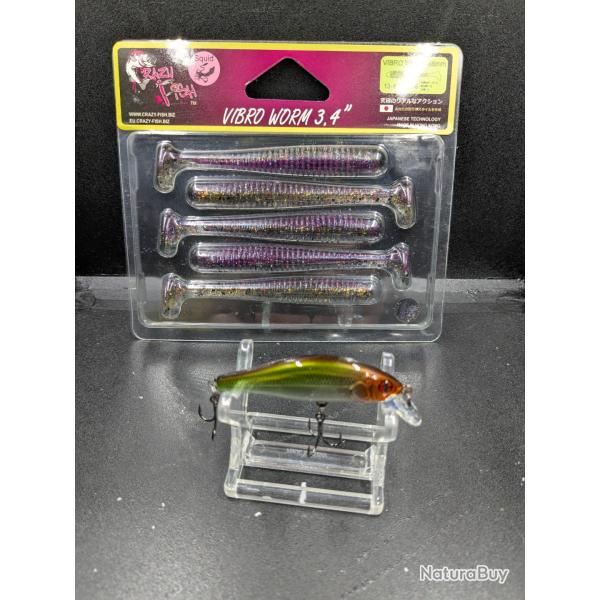 Lot439/ leurre CRAZY FISH +leurre truite HW50S 6grs fish and Fishing leurre offert!
