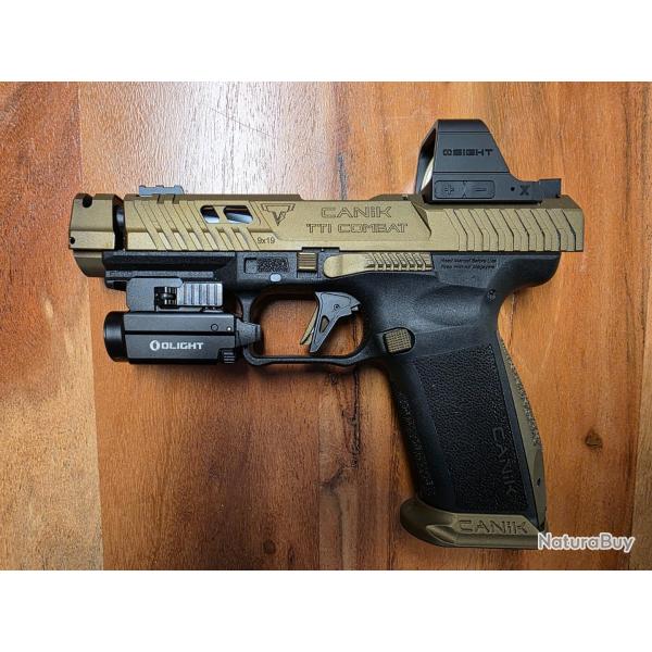Canik TTI combat 9x19mm + OSight X et Baldr S