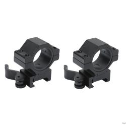 LOT DE 2 COLLIERS DE MONTAGE AMOVIBLES PICATINNY - 25,4 MM ET 30 MM