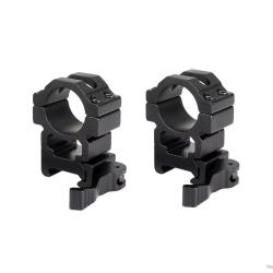 LOT DE 2 COLLIERS DE MONTAGE diam. 25,4mm PROFIL HAUT POUR RAIL 20 MM