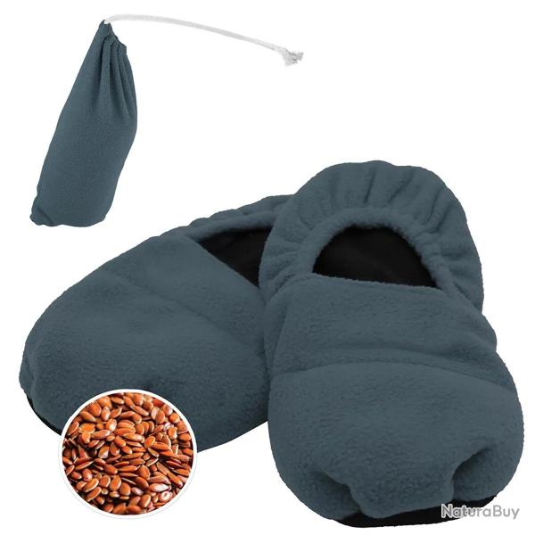 Chaussons Chauffants Femme Gris - Confort Textile Basse Tige 36 / 40