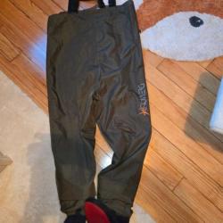 Waders respirants Devaux DVX 100, coloris vert avec chausson en n&eacute;opr&egrave;ne renforc&eacute; taille 40/41.