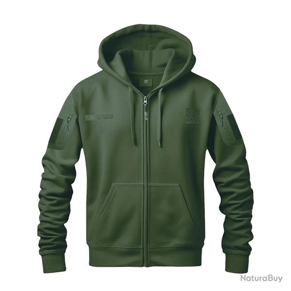 Sweat Militaire Spider Homme Vert Manches Longues Capuche DCA France