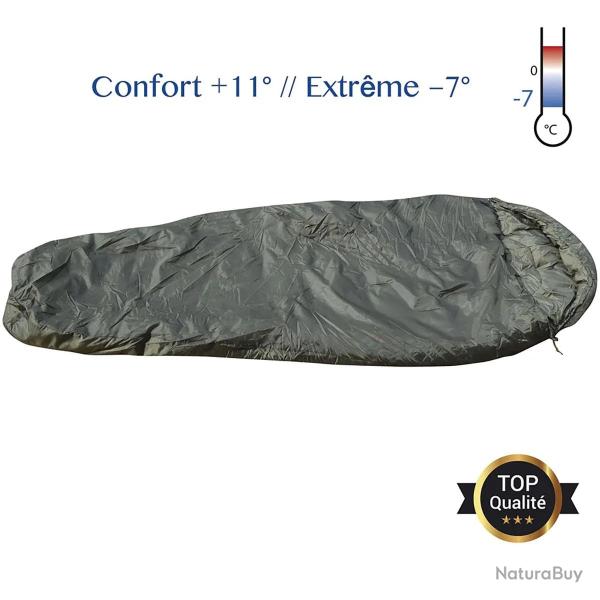 Sac de Couchage Confort Momie - Polyester 210T - Vert Arm�e