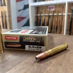 1  BOITES DE MUNITIONS NORMA  9.3X 62 ORYX 21.1GR
