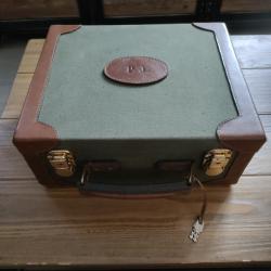 Malette a cartouches type Alexandre Mareuil tissus et cuir