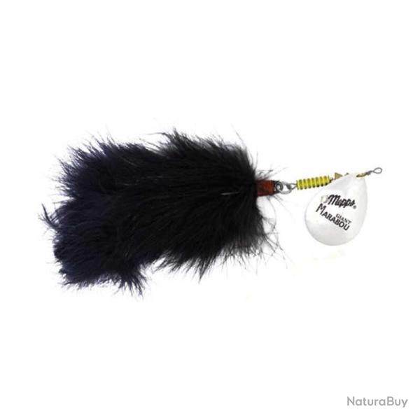 Cuiller Tournante Mepps Giant Marabou 20cm 40g Argent Pompon Noir
