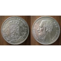 Belgique 5 Francs 1871 Argent Leopold 2 Roi Des Belges Piece Frcs Frs Frc