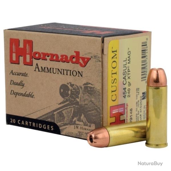20 cartouches HORNADY CUSTOM XTP MAG cal 454 casull