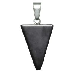 Pendentif fl&egrave;che triangle en obsidienne noire