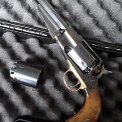 Remington  Euro Arms cal 36 TBE . Avec  2 barillets + mallette . Annee 72 .xx8 . Mod&egrave;le new army .36