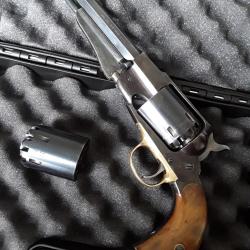 Remington  Euro Arms cal 36 TBE . Avec  2 barillets + mallette . Annee 72 .xx8 . Mod&egrave;le new army .36