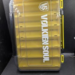 Lot444/Bo&icirc;te a leurres r&eacute;versible, VOLKIEN SOUL ref jaune/19.5 cm x 13 cm X 3.5 cm.FISH AND FISHING