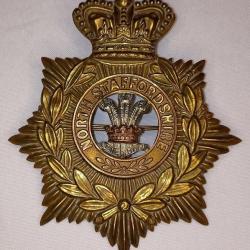 Rare insigne de casque Anglais North Staffordshire XIX Victorien