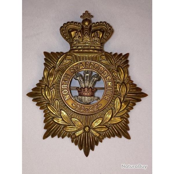 Rare insigne de casque Anglais North Staffordshire XIX Victorien