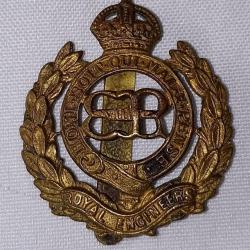 Cap badge casquette anglais Royal Engineers p&eacute;riode Edouard VIII ann&eacute;es 30