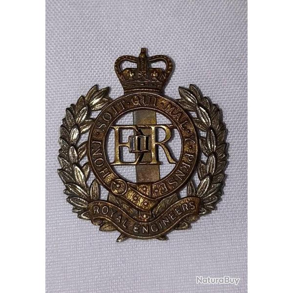 Cap badge casquette anglais Royal Engineers p�riode Elisabeth II 1947