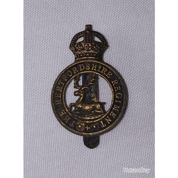 Cap badge insigne de casquette Anglais The HERTFORDSHIRE R�giment WW1