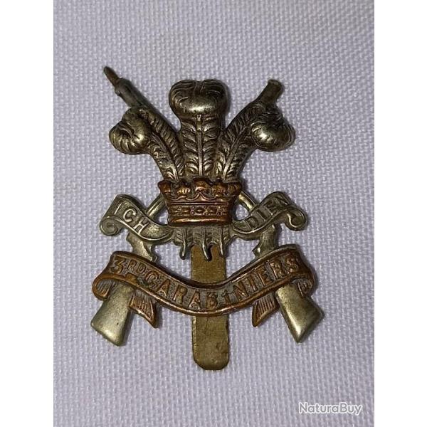 Cap badge insigne de casquette Anglais 3th Carabiniers Cavalerie R�giment WW1