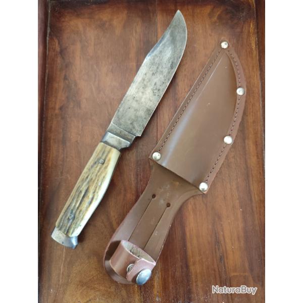Couteau scout chasse Le Routier ann�es 40 Bois de cerf.