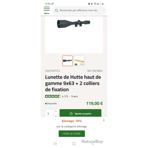 Demi jumelle sight optic  9.63