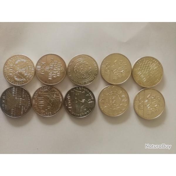 Piece 100fr argent toutes Diferente �tat sup 900%